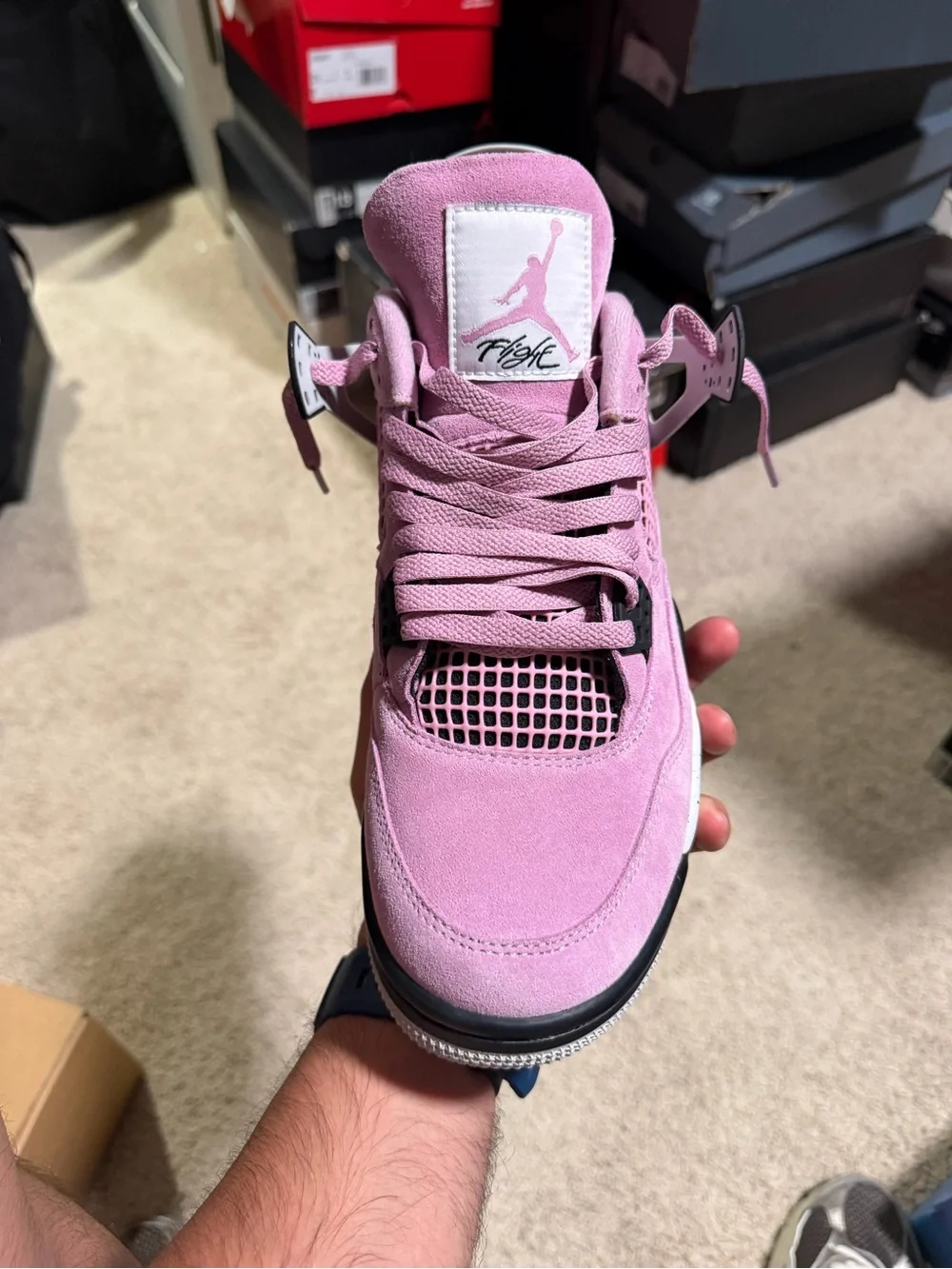 Jordan 4 Retro ‘Orchid’ Suede Mid Top Sneakers Men’s AQ9129-501
